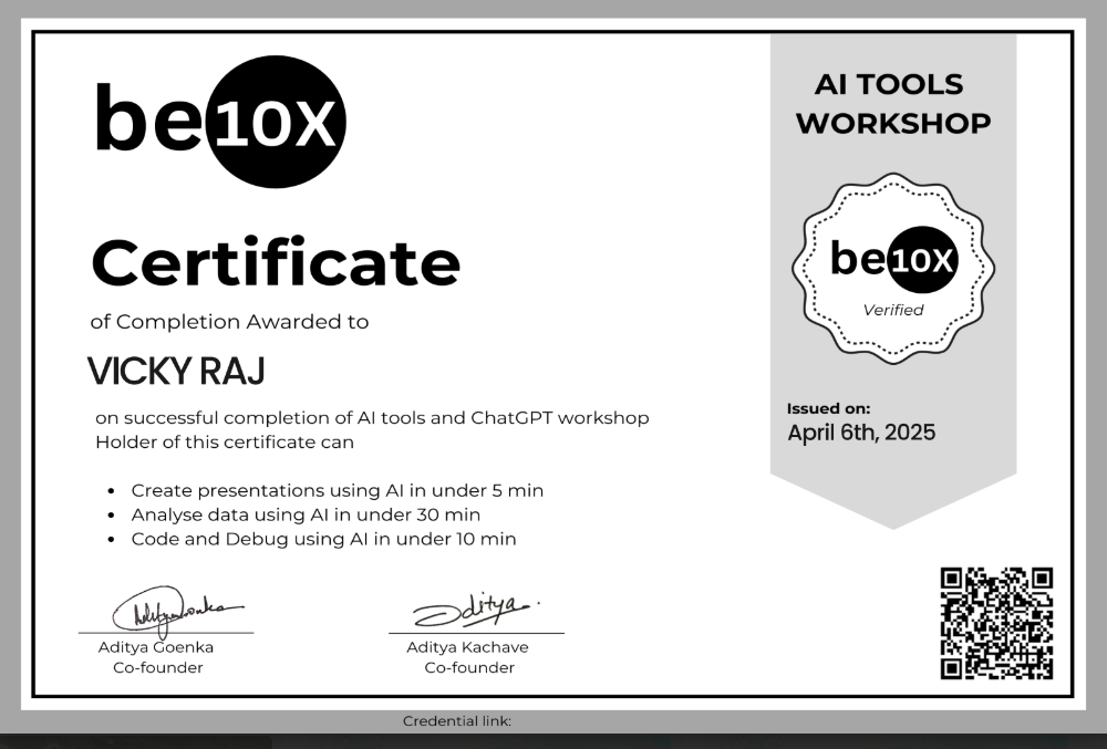 AI Tools Certificate