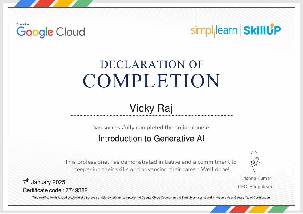 Genrative AI Certificate